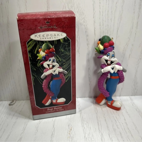 1997 Hallmark Keepsake Ornament Bugs Bunny Fruit Hat Looney Tunes Cartoon Vtg - Picture 1 of 13